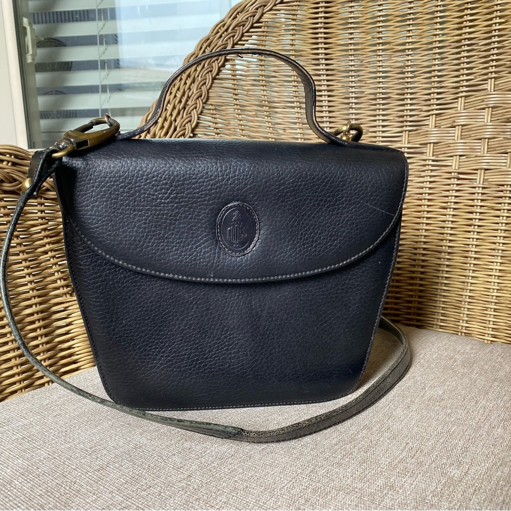 Mark Cross Black Leather Top Handle Handbag - Picture 2 of 8